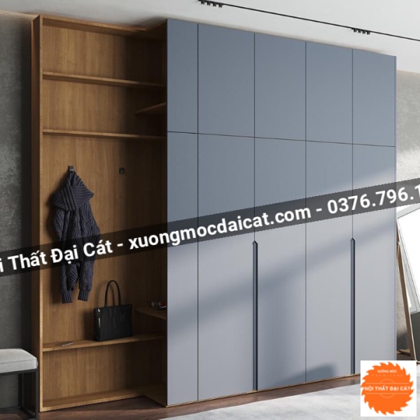 Tủ áo quần màu xám chì hiện đại MS22268