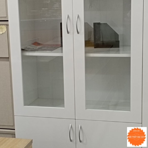 Tủ hồ sơ cánh kính khung gỗ THS018