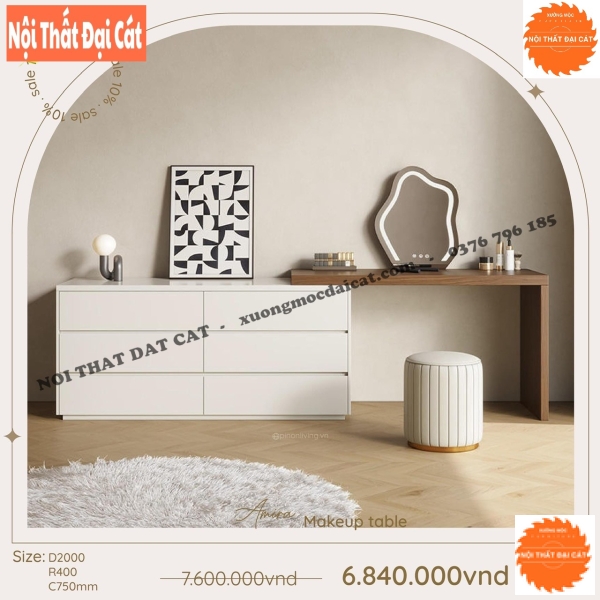 Bàn trang điểm thiết kế nhiều hộc kéo BTĐ113