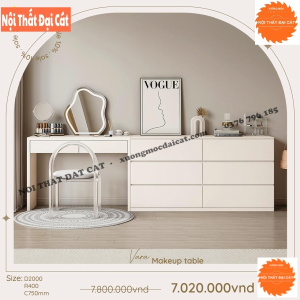 Bàn trang điểm gỗ MDF sang trọng BTĐ114